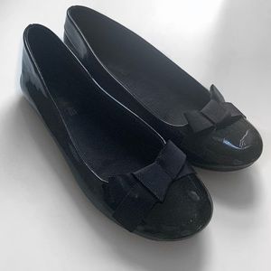 Patent Leather Flats with Bow